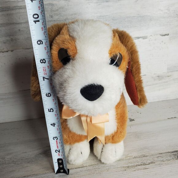 Vintage Hound Dog Plush Stuffed Animal Toy w/ Bow Tb Trading Co. CLEAN - Picture 8 of 8